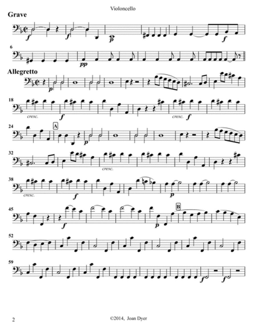 String Quartet in d minor, G. 172, cello