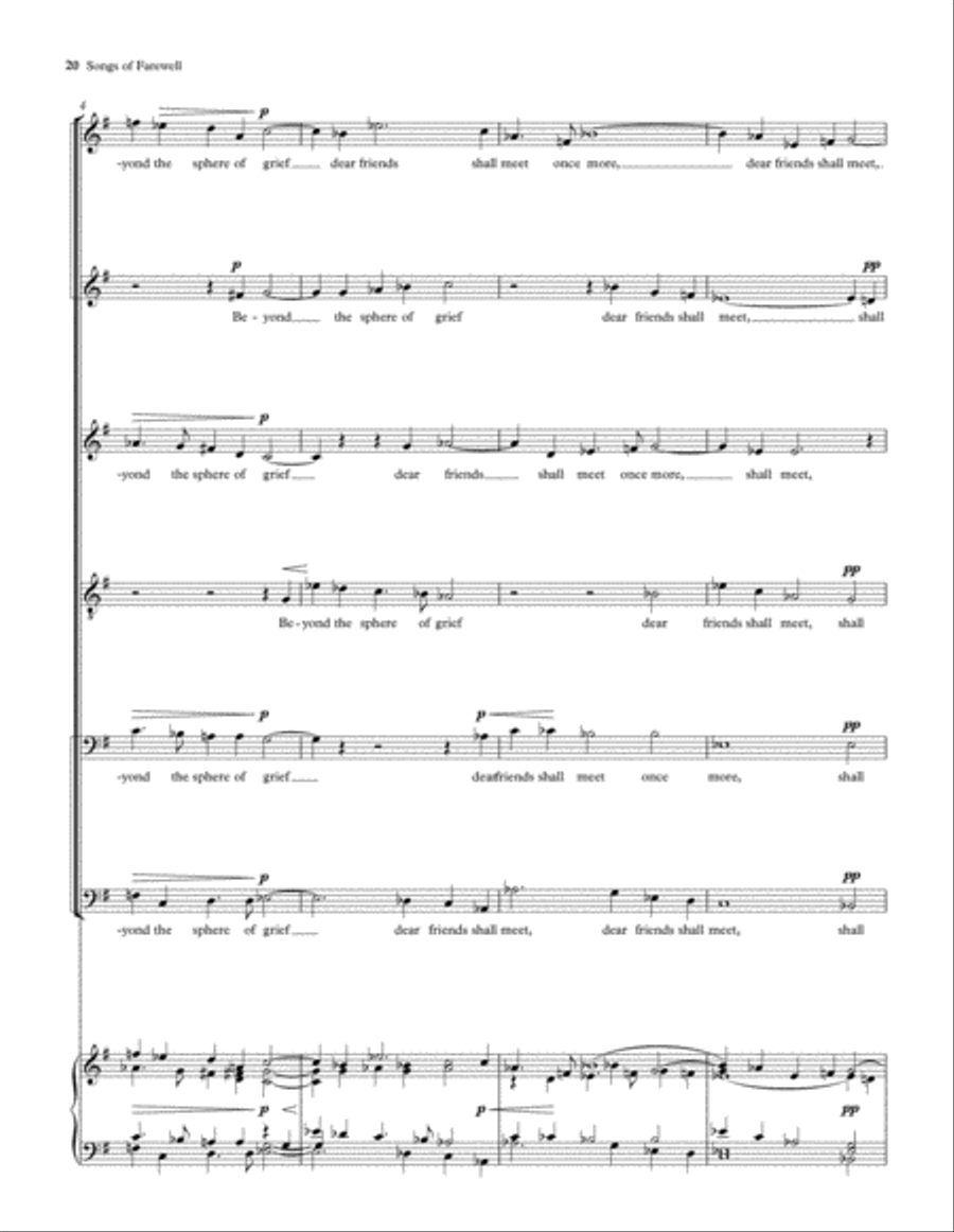 Songs of Farewell Divisi scores gallery preview page 21