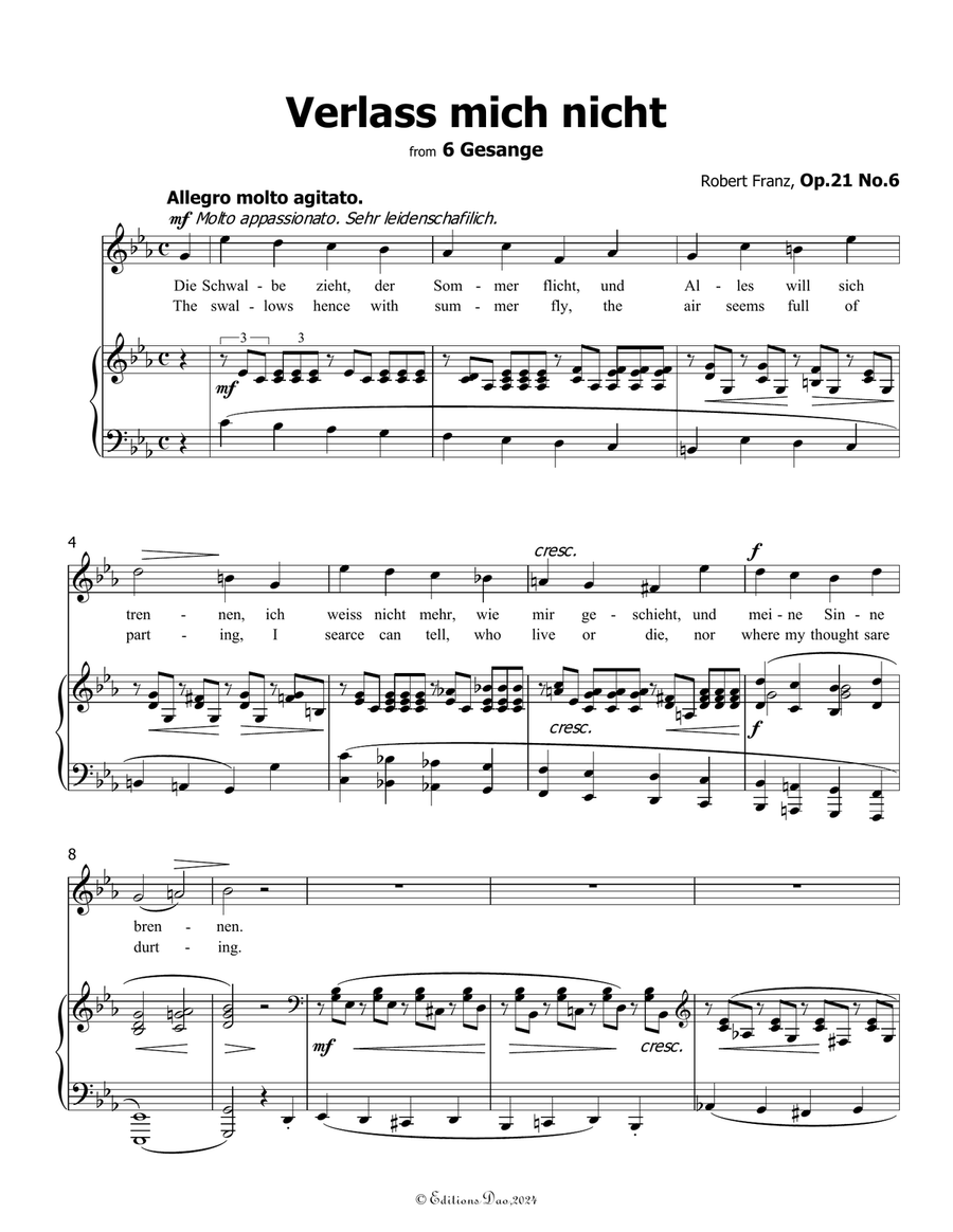 Verlass mich nicht, by Robert Franz, in c minor Voice scores gallery preview page 3