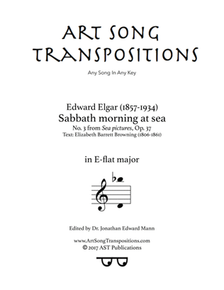 ELGAR: Sabbath morning at sea, Op. 37 no. 3 (transposed to E-flat major)