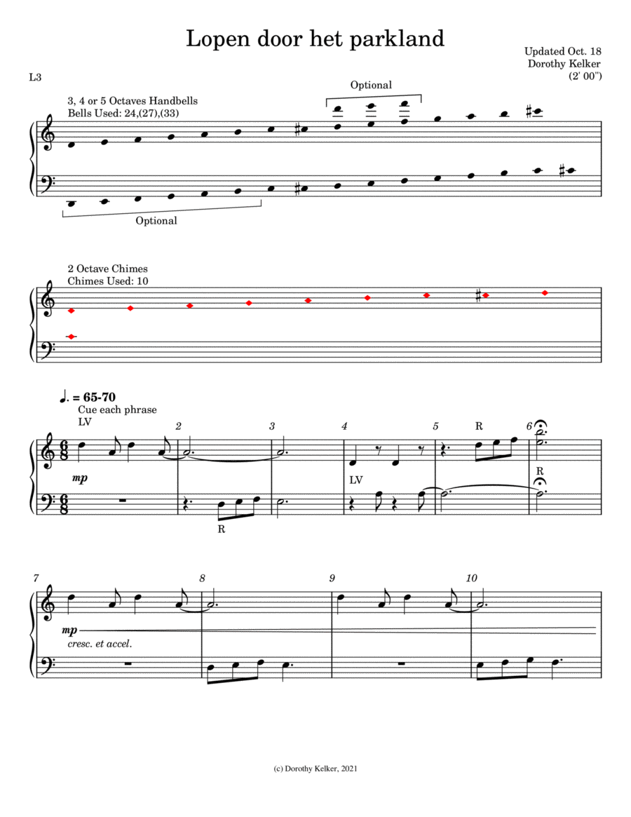 Lopen door het Parkland Handbell Choir scores gallery preview page 1