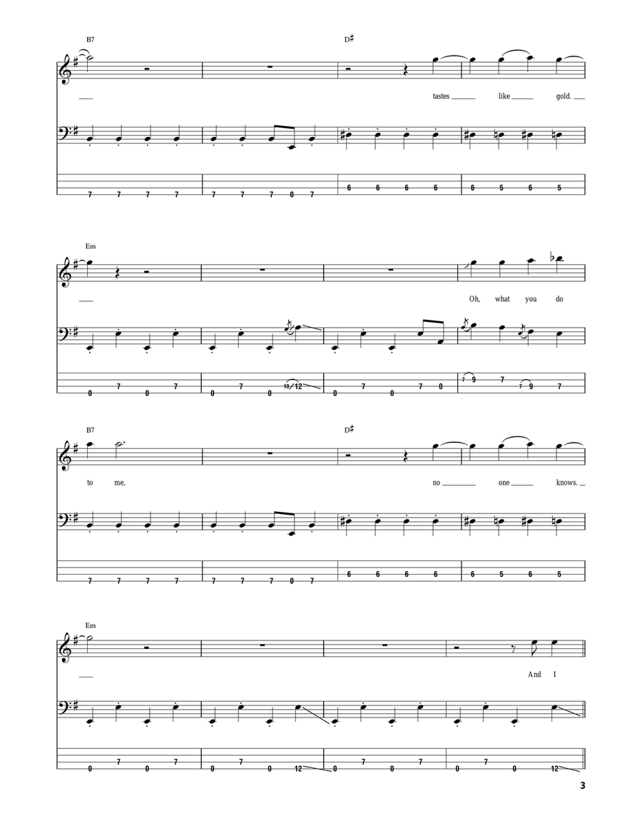 No One Knows Guitar Tablature scores gallery preview page 3
