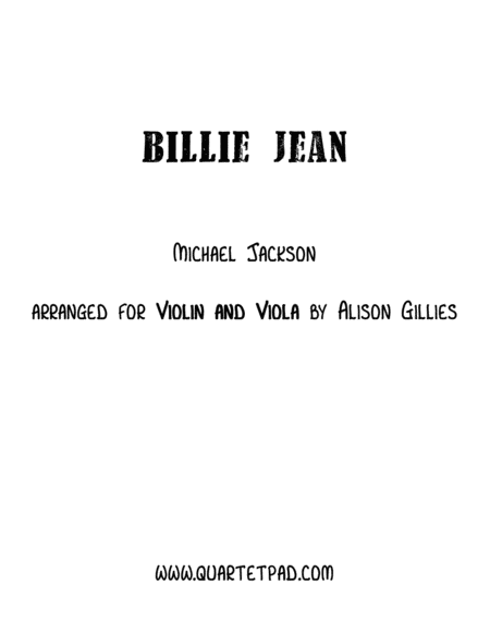 Billie Jean - Violin and Viola Duet image number null