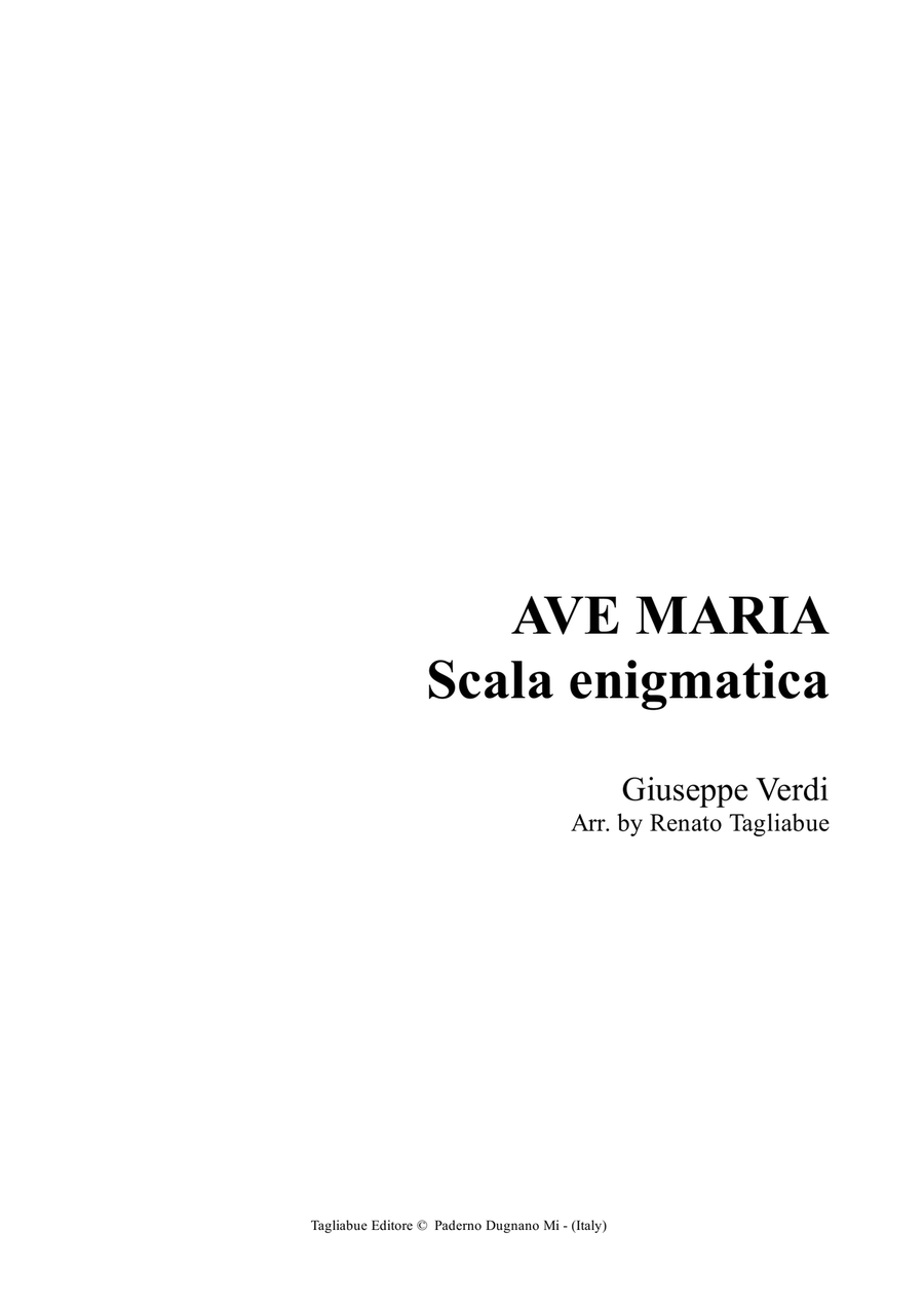 AVE MARIA - Scala enigmatica - G. Verdi - Arr. for Brass Quartet: Bb Tpt, Hn, Tbn, Tuba image number null