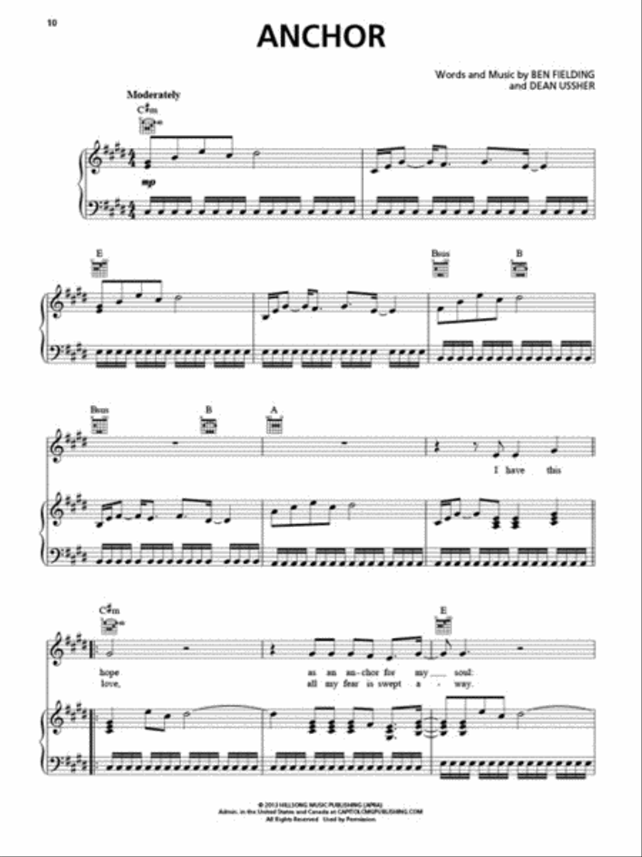 Hillsong Modern Worship Hits Piano, Vocal, Guitar scores gallery preview page 4