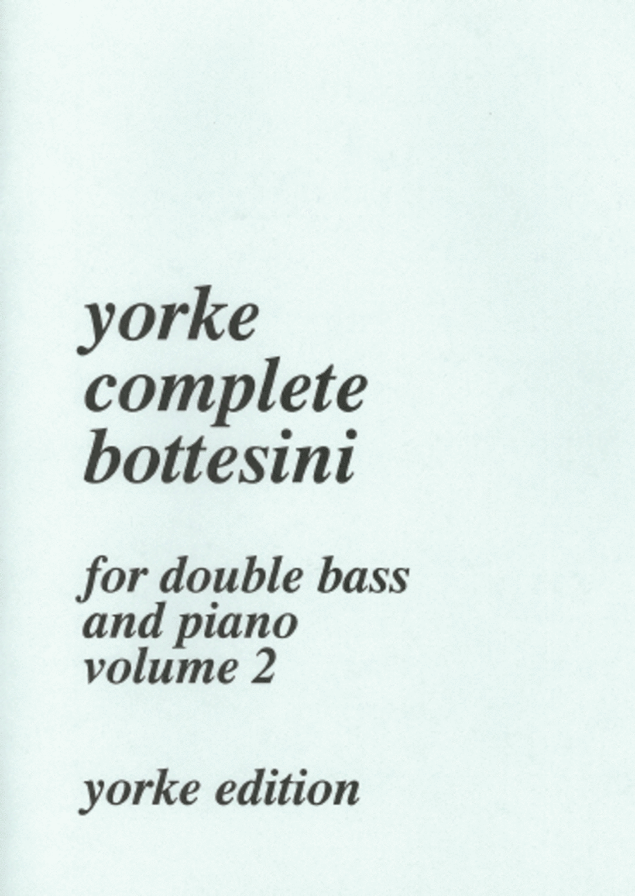 Complete Bottesini Volume 2. DB and Pf