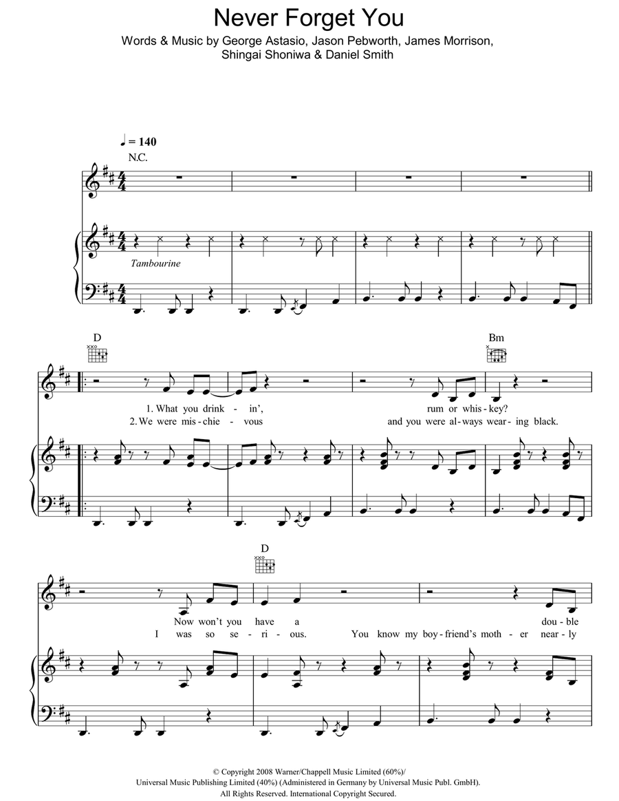 Never Forget You Acoustic Guitar scores gallery preview page 1