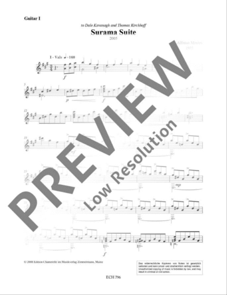 Surama Suite Classical Guitar scores gallery preview page 18