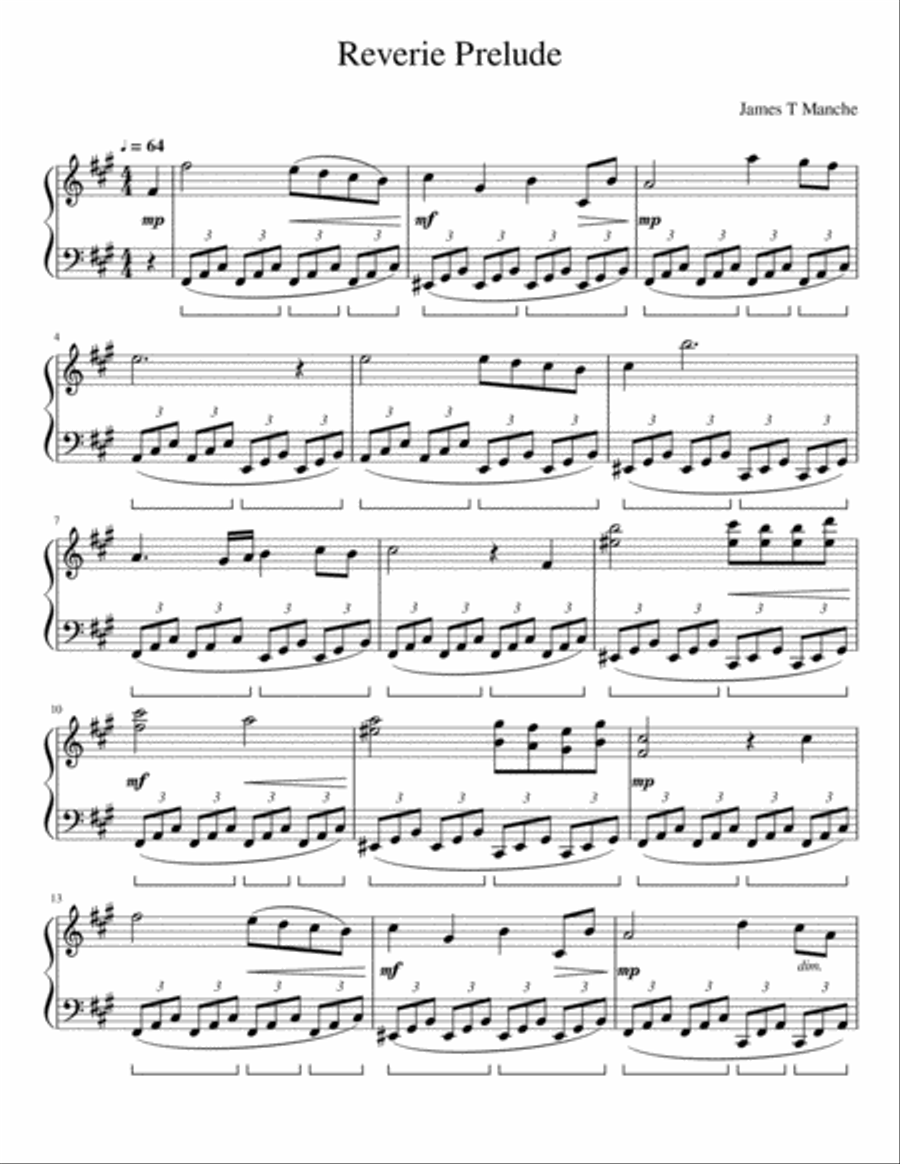 Reverie Prelude Piano Solo scores gallery preview page 1