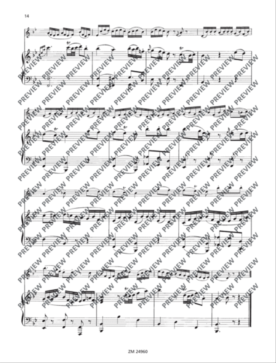 Sonata F major KV 376 (374d) Flute Solo scores gallery preview page 15
