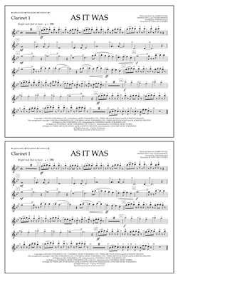 As It Was (arr. Tom Wallace) - Clarinet 1