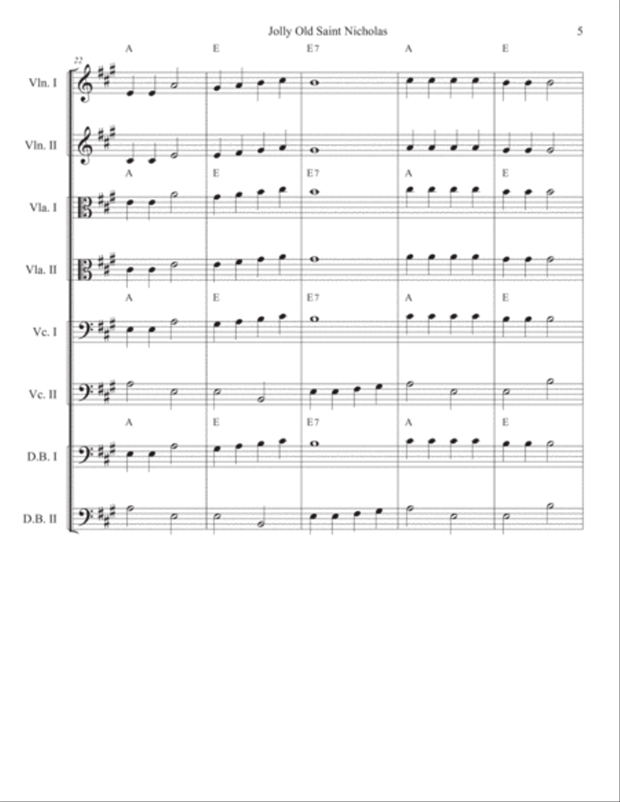 Jolly Old Saint Nicholas for Strings String Orchestra scores gallery preview page 5