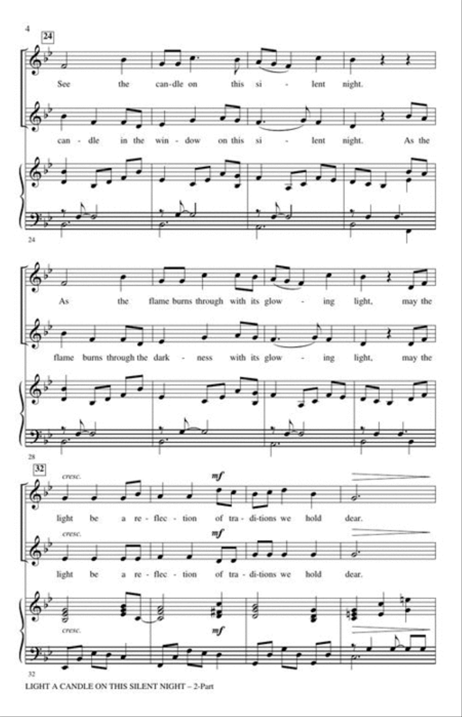 Light a Candle on This Silent Night 2-Part scores gallery preview page 4
