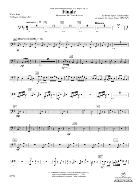 Finale (from Serenade for Strings in C Major, Op. 48, Movement #4 (Terma Russo)): (wp) E-flat Tuba B.C.