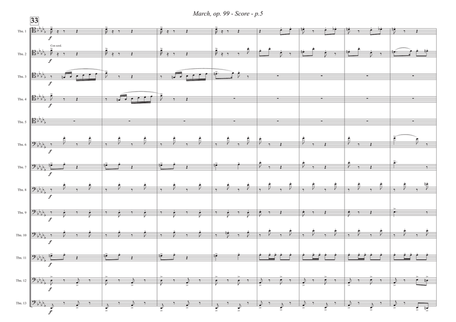 March, op. 99 (for Trombone Choir) Euphonium scores gallery preview page 6