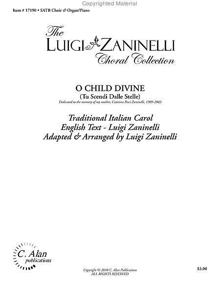 O Child Divine (choral score) image number null