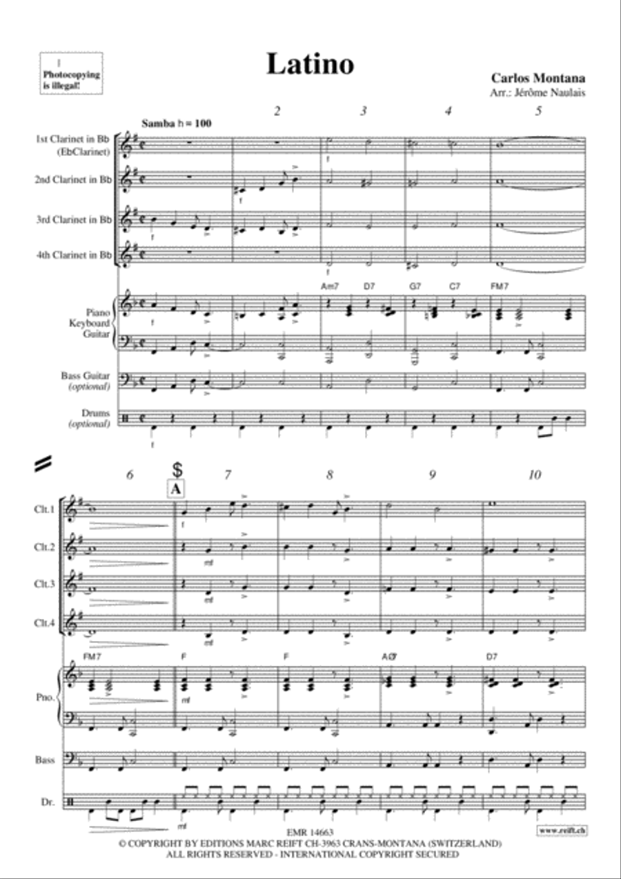 Latino Clarinet scores gallery preview page 3