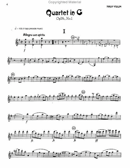 Haydn - String Quartet No. 1 in G Major, Op. 76 image number null