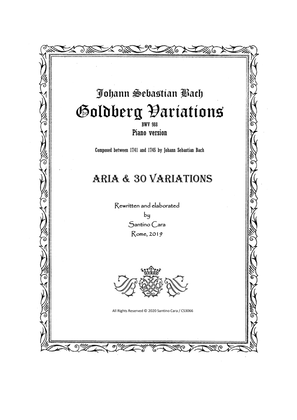 Book cover for Bach - Goldberg Variations BWV 988 - Complete Piano version