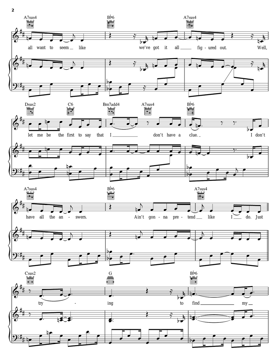 Trying Piano, Vocal, Guitar scores gallery preview page 2
