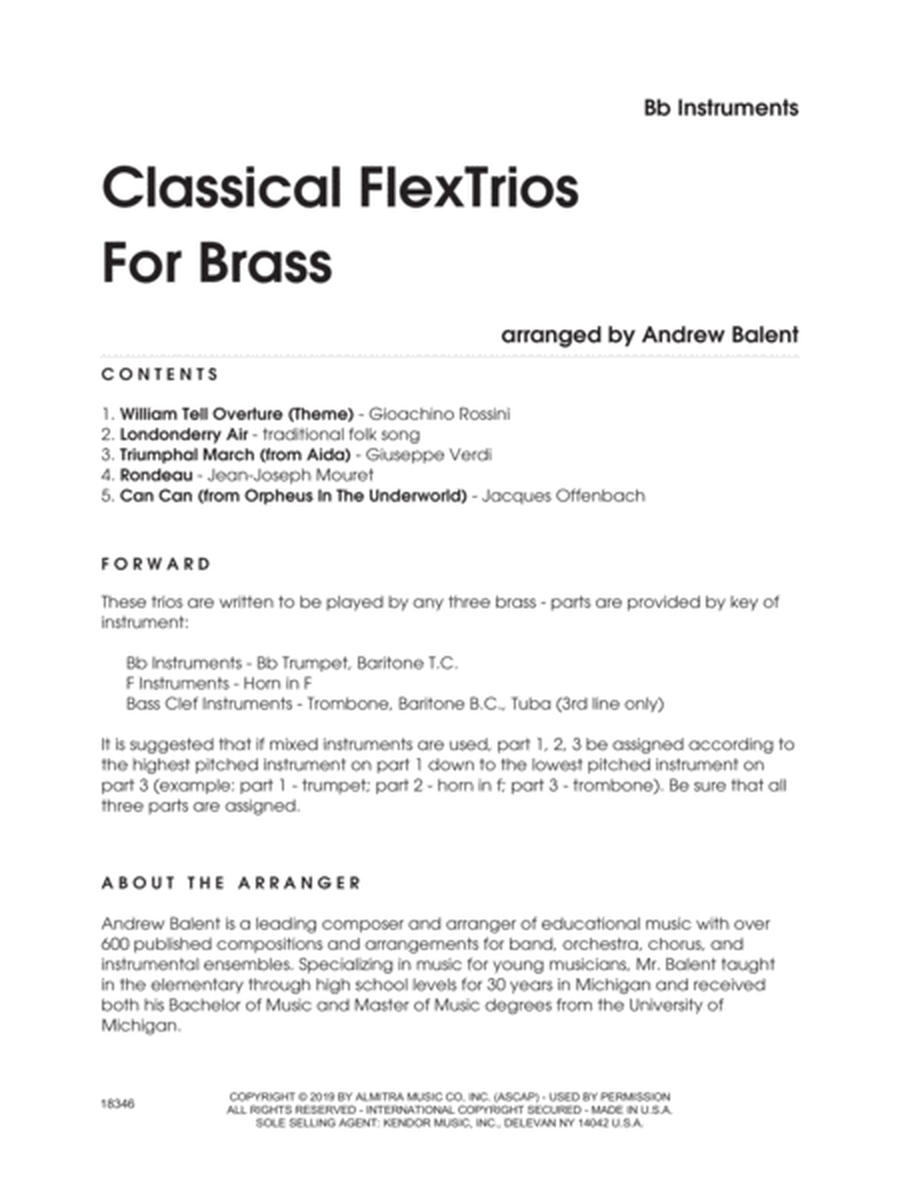Classical Flextrios For Brass 