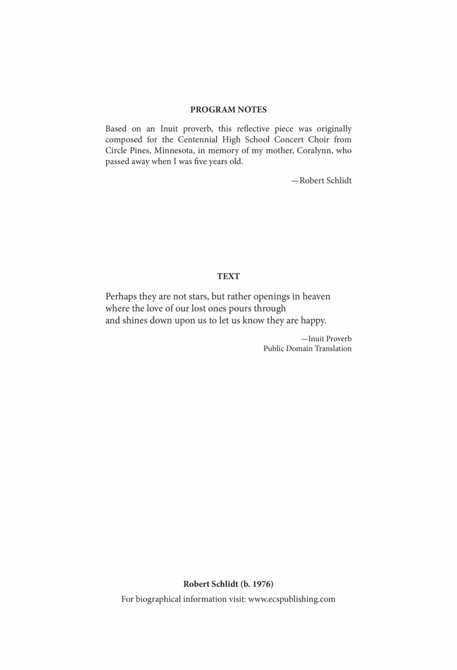 Perhaps They Are Not Stars Divisi scores gallery preview page 1