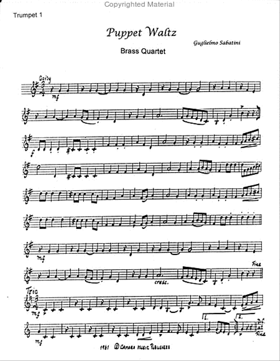 Puppet Waltz Brass Quartet scores gallery preview page 2