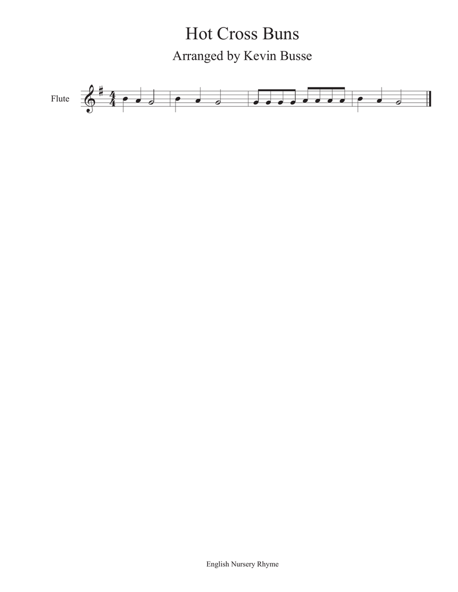 Hot Cross Buns - Flute Flute Solo scores gallery preview page 1
