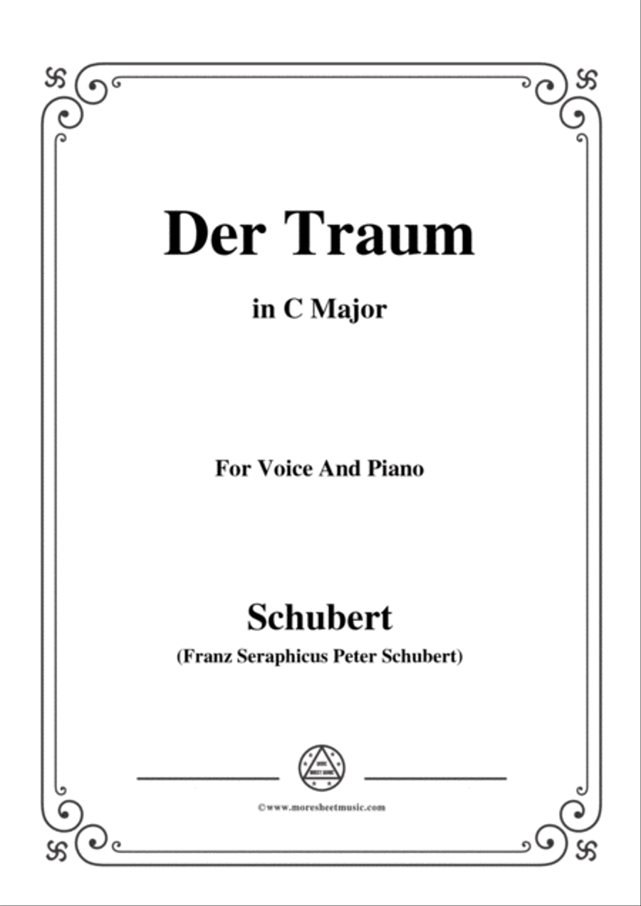 Schubert-Der Traum,Op.172 No.1,in C Major,for Voice&Piano Voice scores gallery preview page 1