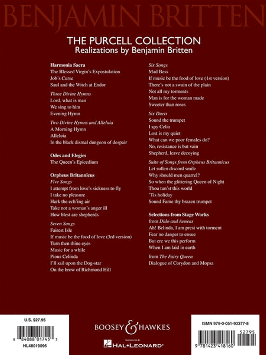 The Purcell Collection – Realizations by Benjamin Britten