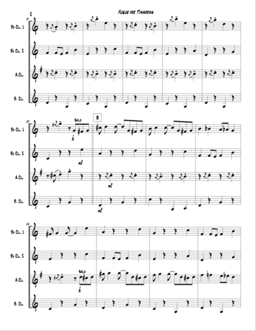 Fugue For Tinhorns Woodwind Quartet scores gallery preview page 4
