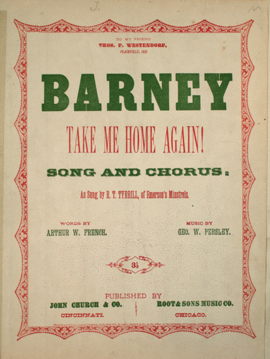 Barney, Take Me Home Again! Song and Chorus
