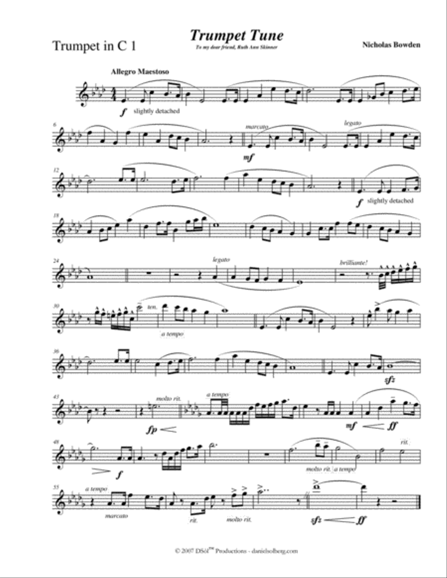 Trumpet Tune - instrumental parts and score Large Ensemble scores gallery preview page 4