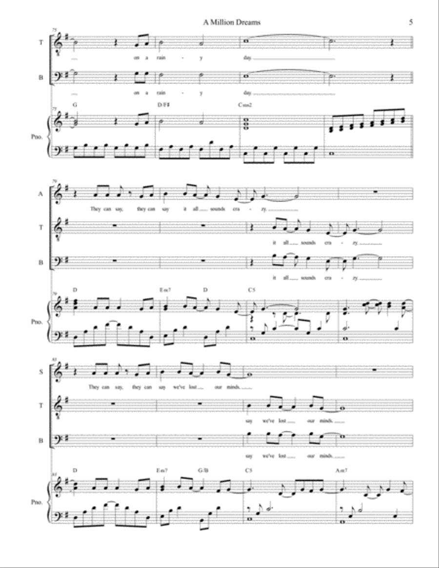 A Million Dreams 4-Part scores gallery preview page 5
