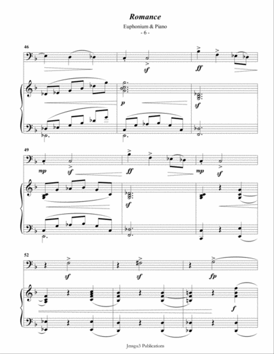 Saint-Saens: Romance for Euphonium & Piano Euphonium scores gallery preview page 6
