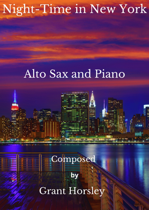 Book cover for "Night-Time in New York"- A Blue Waltz- Alto Sax and Piano