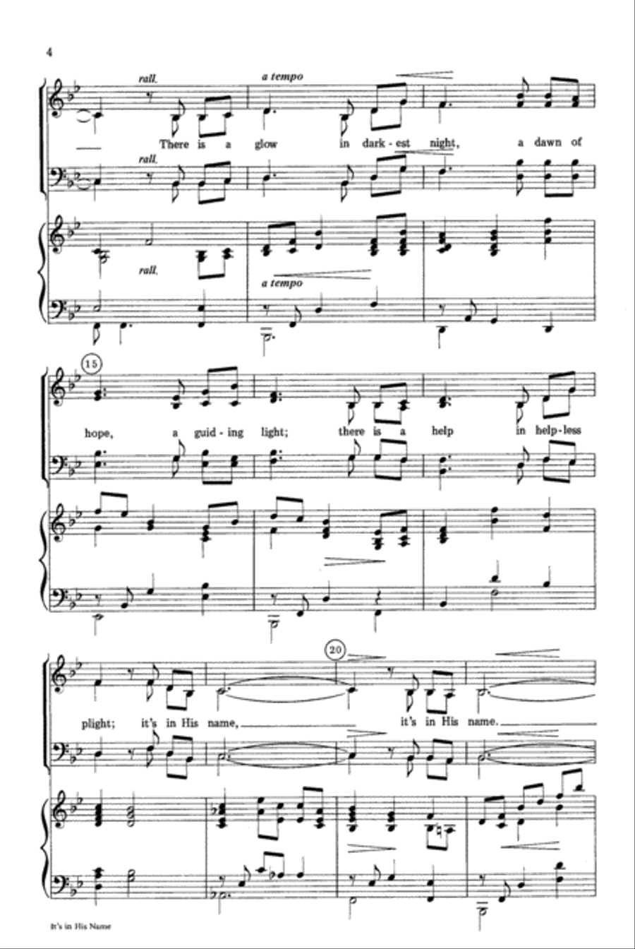 It's in His Name 4-Part scores gallery preview page 3
