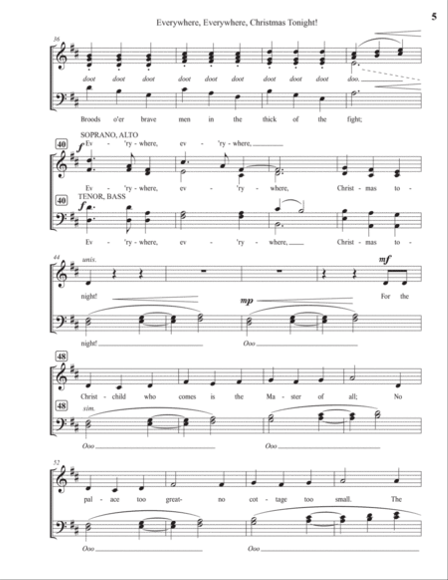 Everywhere, Everywhere, Christmas Tonight! 4-Part scores gallery preview page 5