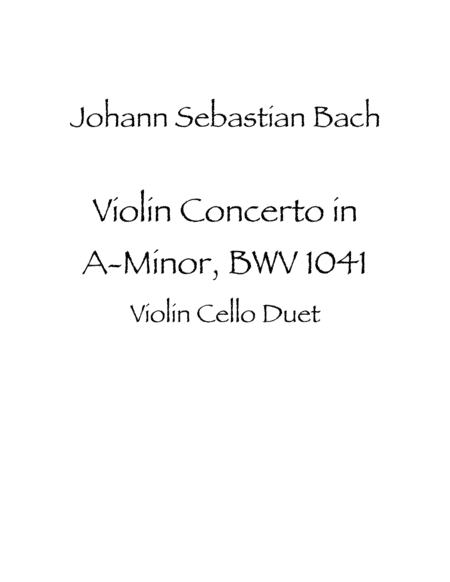 Violin Concerto in A Minor, BWV 1041 image number null