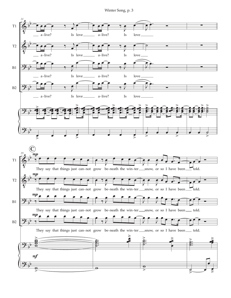 Winter Song TTBB scores gallery preview page 3