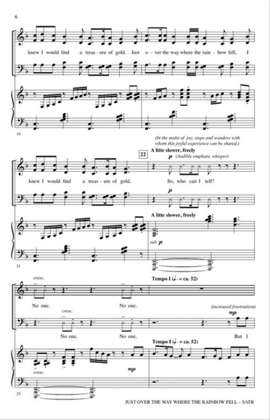 Just Over the Way Where the Rainbow Fell 4-Part scores gallery preview page 5