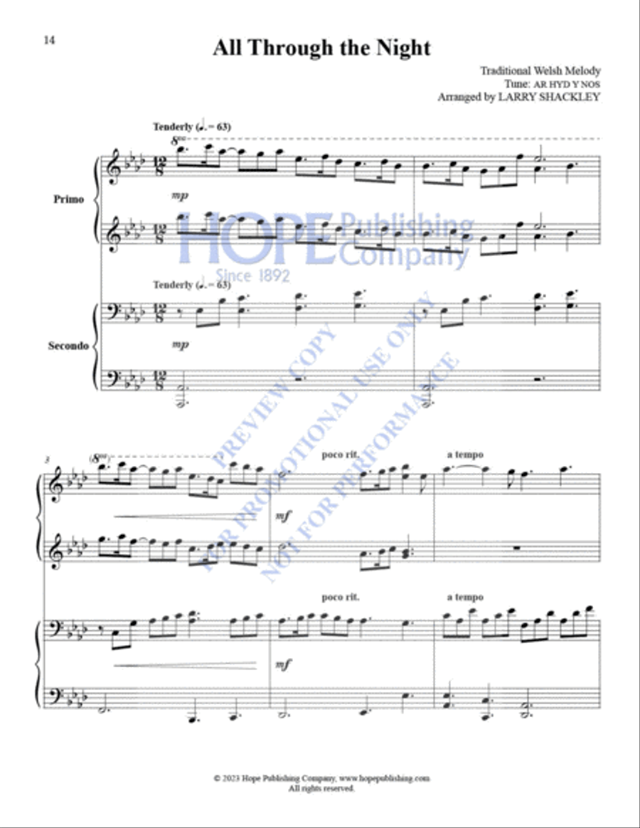 Celtic Hymns for 4-Hand Piano Piano Accompaniment scores gallery preview page 19