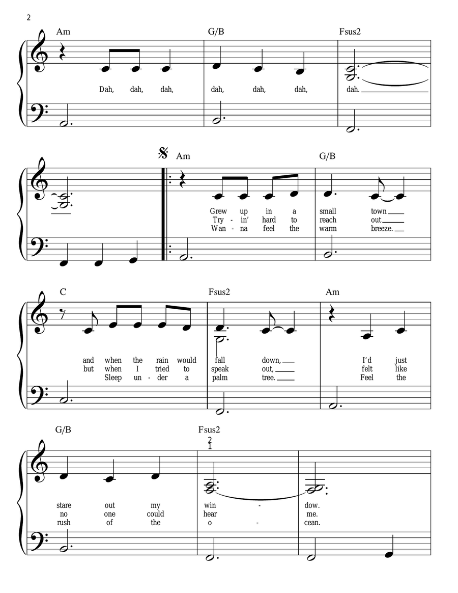 Breakaway Easy Piano scores gallery preview page 2