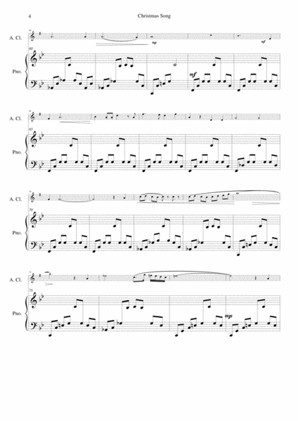 Christmas Song for alto clarinet and piano image number null