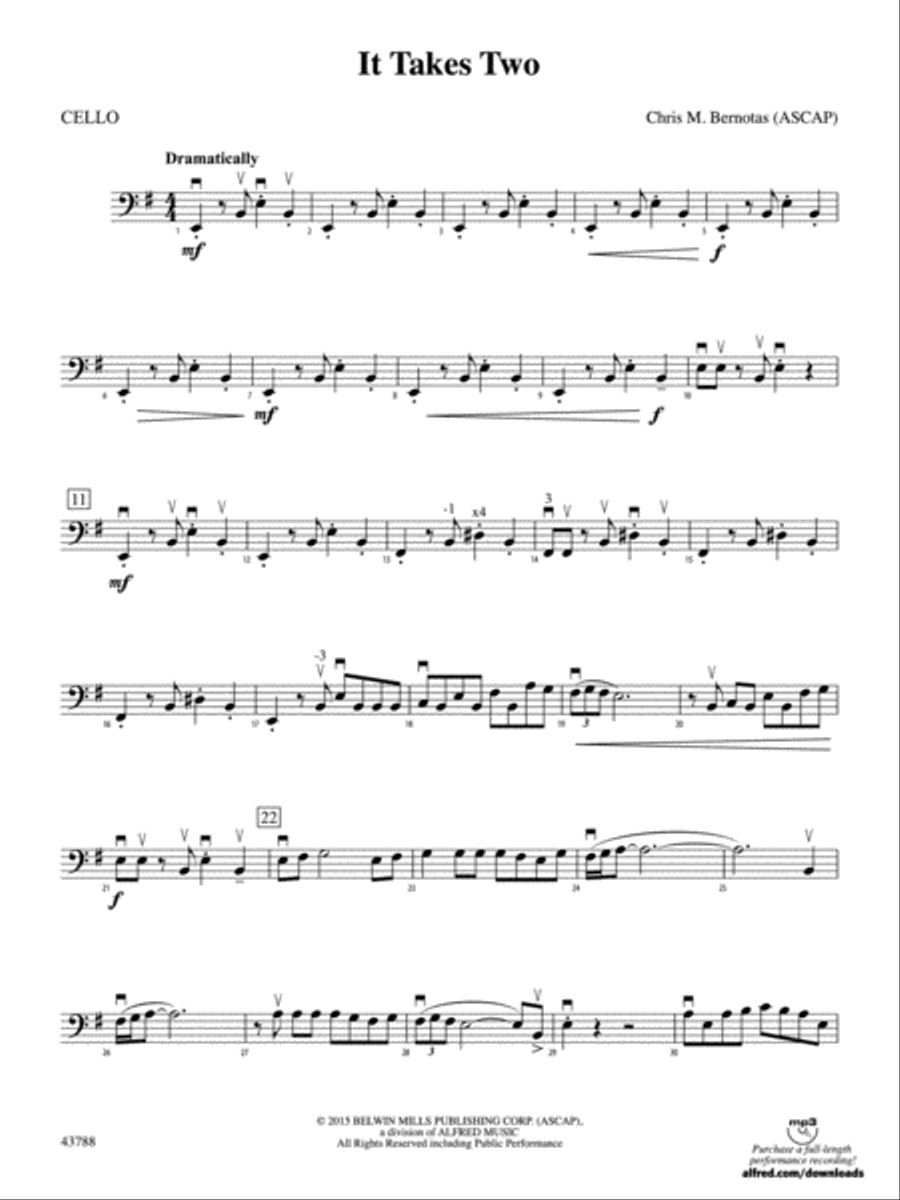 It Takes Two: Cello It Takes Two: Cello String Orchestra scores gallery preview page 1