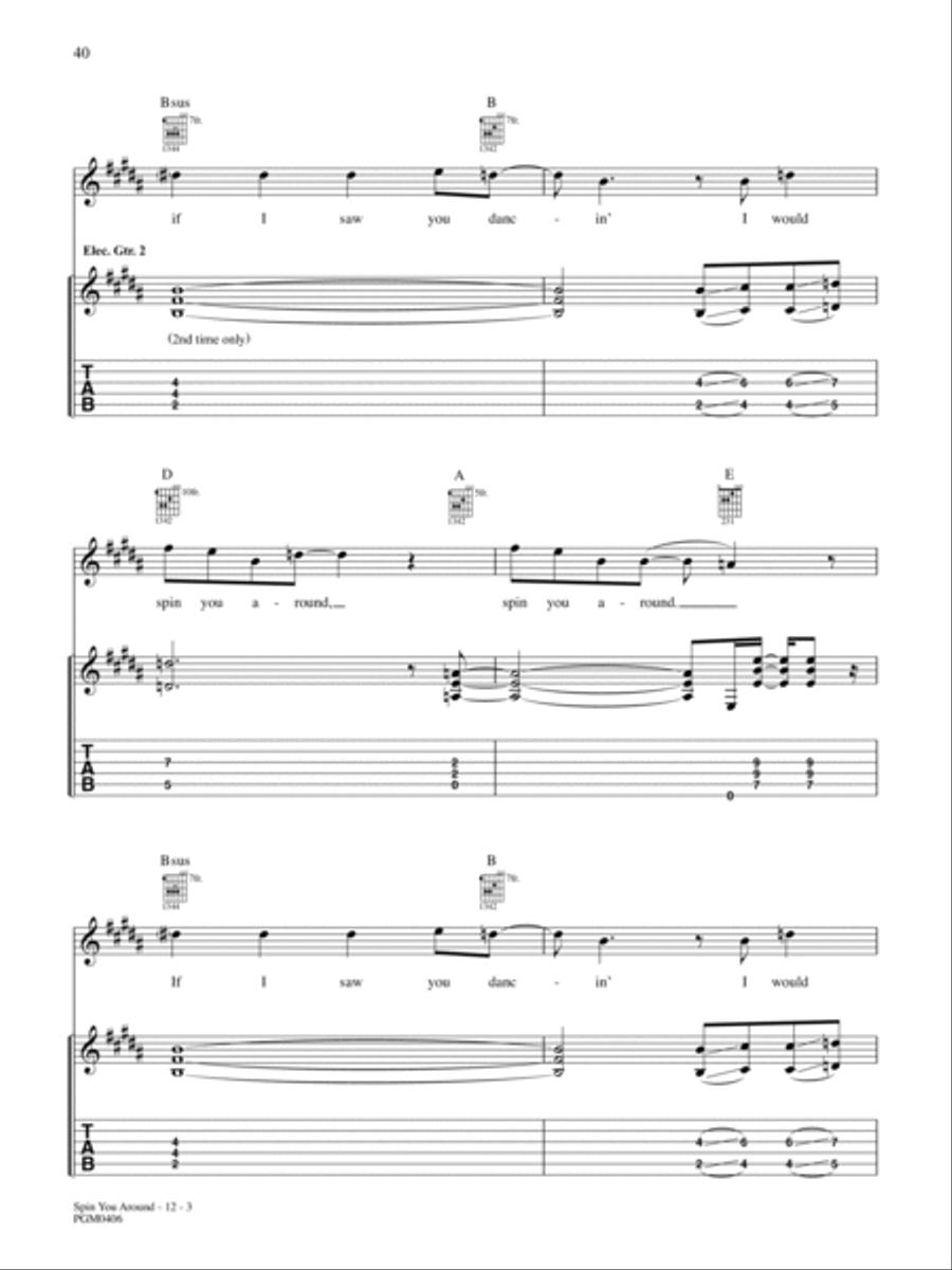 Spin You Around Guitar Tablature scores gallery preview page 3