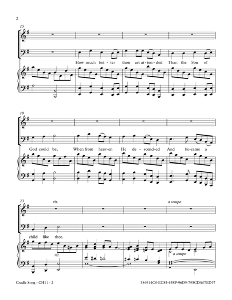 Cradle Song 2-Part scores gallery preview page 2