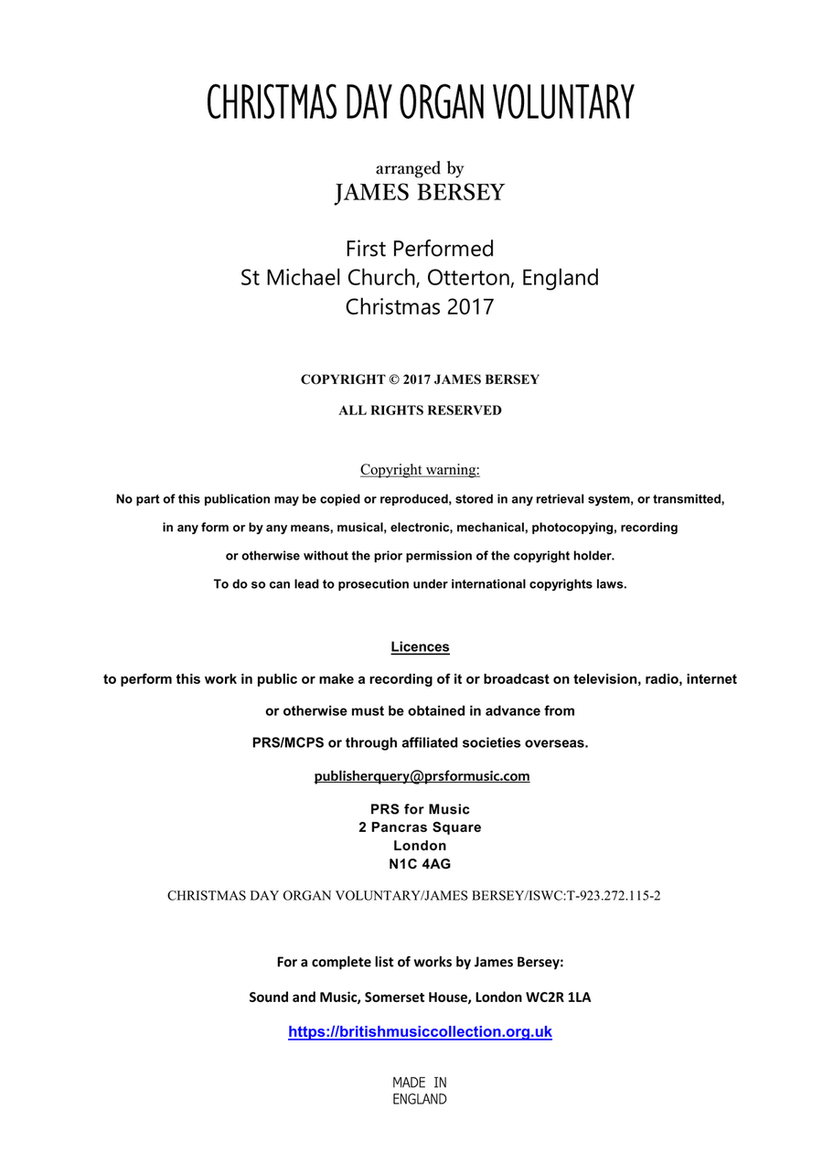 Christmas Day Organ Voluntary Organ Solo scores gallery preview page 2