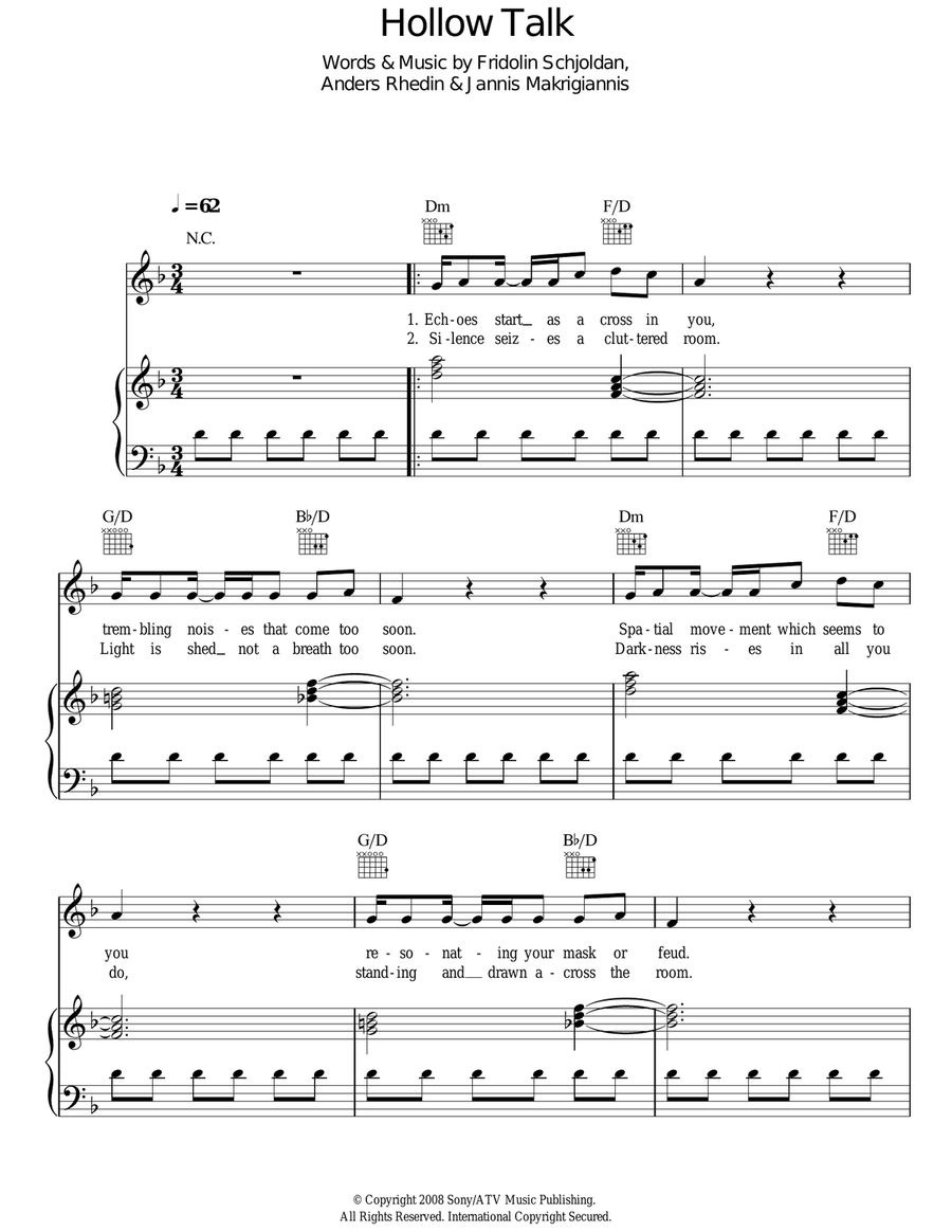 Hollow Talk Guitar scores gallery preview page 1