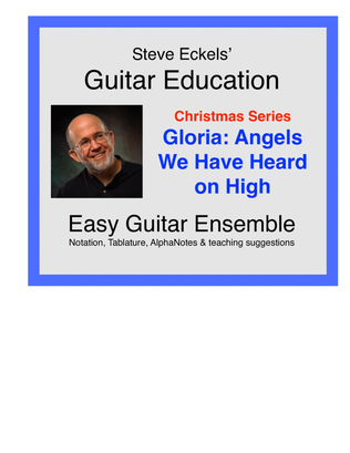 Book cover for Angels We Have Heard on High for Easy Guitar Ensemble